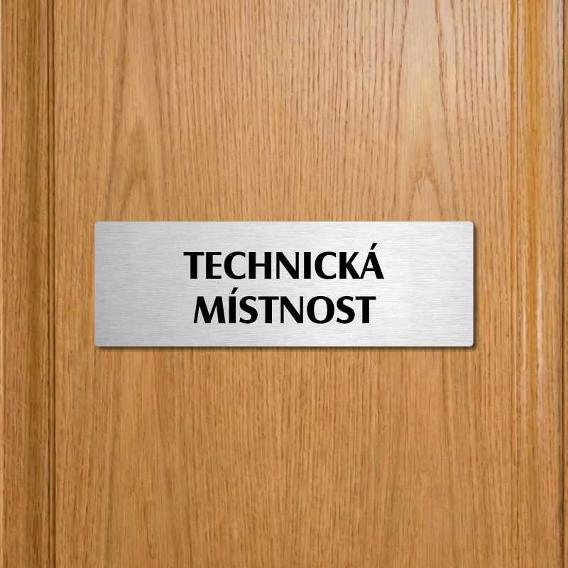 Technická místnost, 200x66mm, zlatá popiska s rámečkem